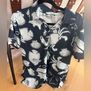 Kenny Flowers Navy and White Men's Polo